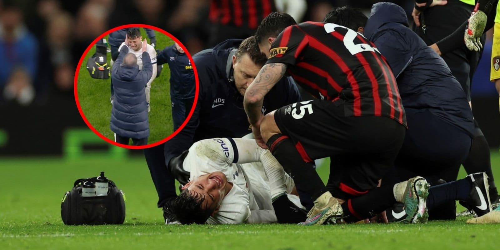 El delantero argentino sufrió una patada en su pierna derecha y no pudo continuar el partido ante Bournemouth.