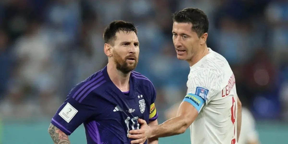 El delantero polaco hizo referencia al encuentro que tuvieron sobre el final del partido que los enfrentó en el mundial de Qatar.