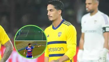 El gol de Fortaleza contra Figal en Boca.