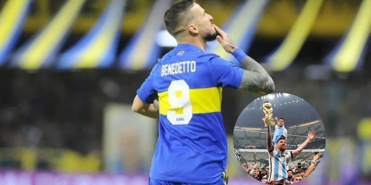 El goleador del Xeneize viajó a Doha a presenciar la final jugada por sus ex compañeros y mostró un gran detalle.