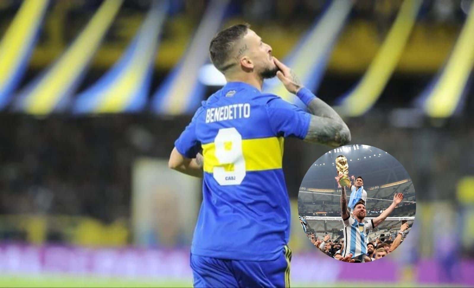 El goleador del Xeneize viajó a Doha a presenciar la final jugada por sus ex compañeros y mostró un gran detalle.