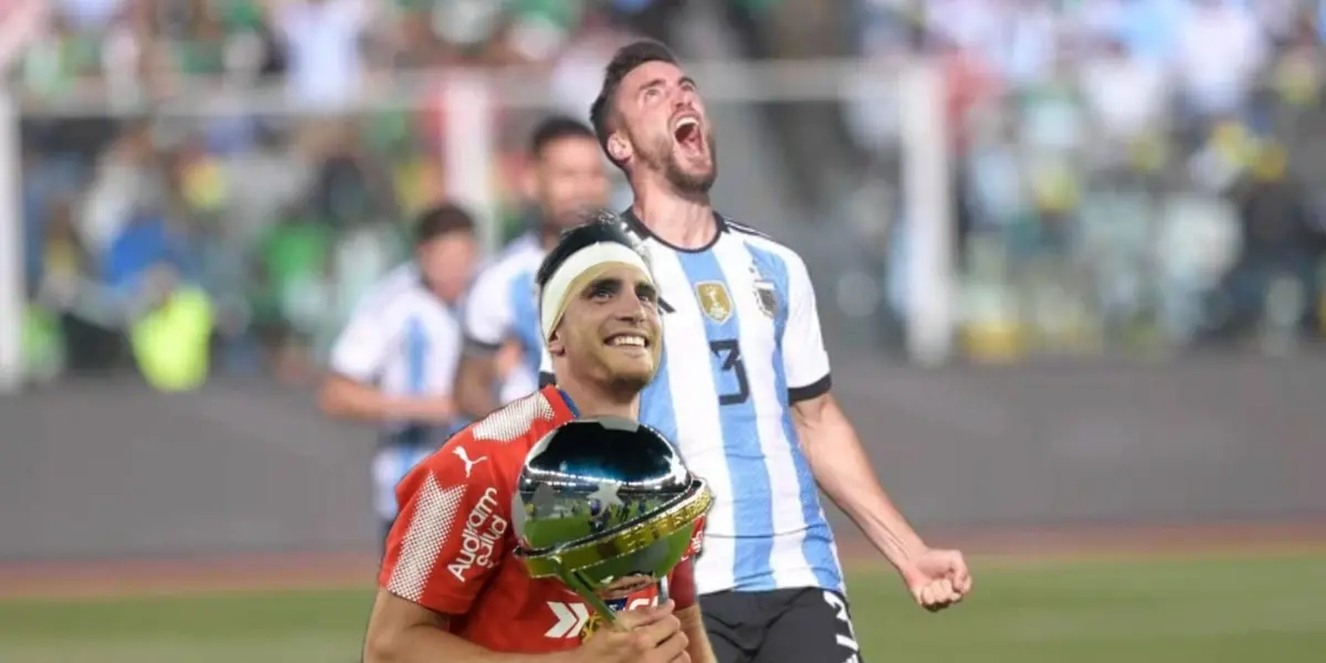 El lateral izquierdo convirtió su primer gol en la Selección Argentina y recibió un guiño de su ex equipo.