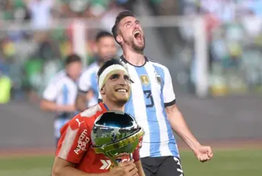 El lateral izquierdo convirtió su primer gol en la Selección Argentina y recibió un guiño de su ex equipo.