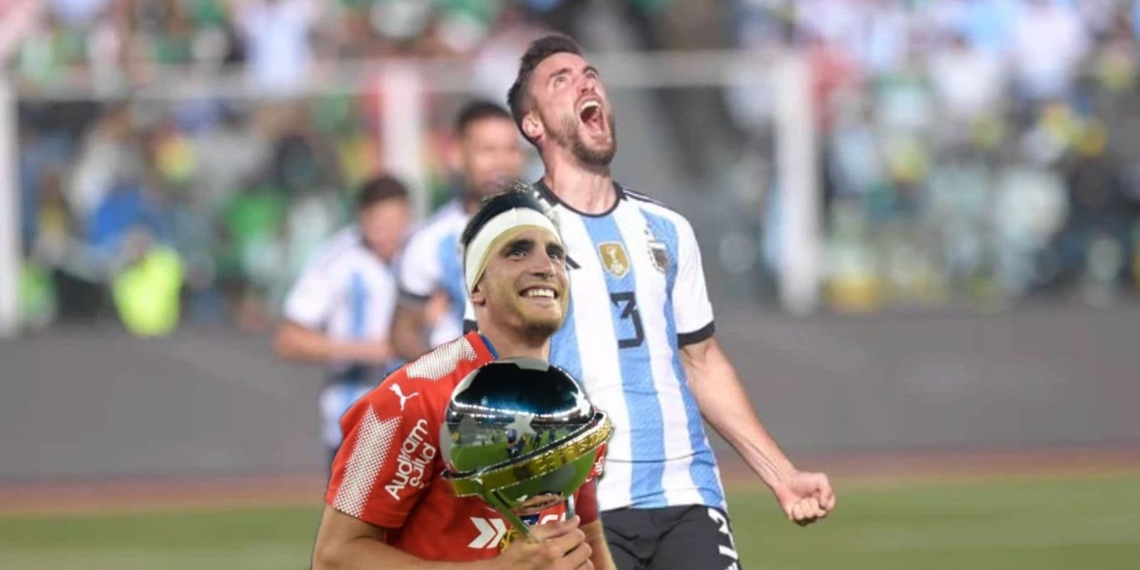 El lateral izquierdo convirtió su primer gol en la Selección Argentina y recibió un guiño de su ex equipo.