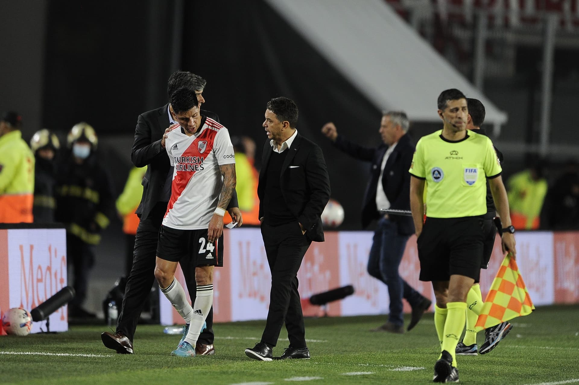 El mendocino tuvo que abandonar el terreno de juego en el segundo tiempo del partido que el Millo igualó ante Atlético Tucumán.