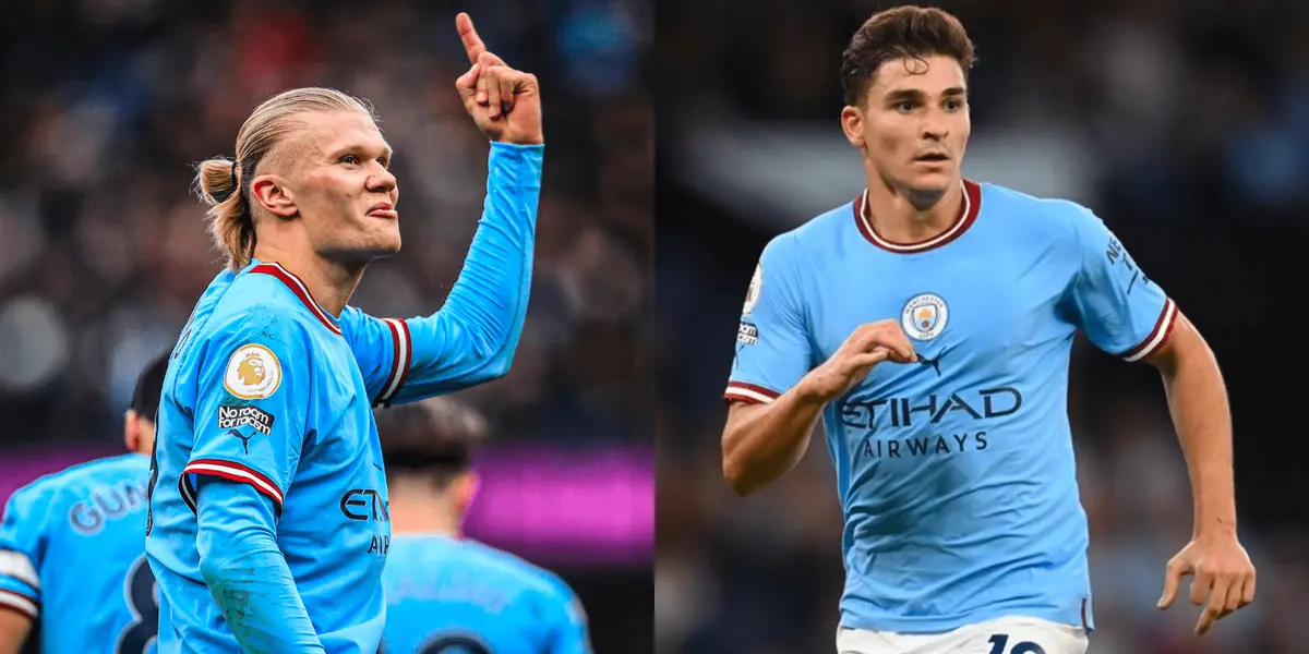 El noruego volvió a brillar al marcar tres goles y el campeón del mundo fue suplente para Pep Guardiola