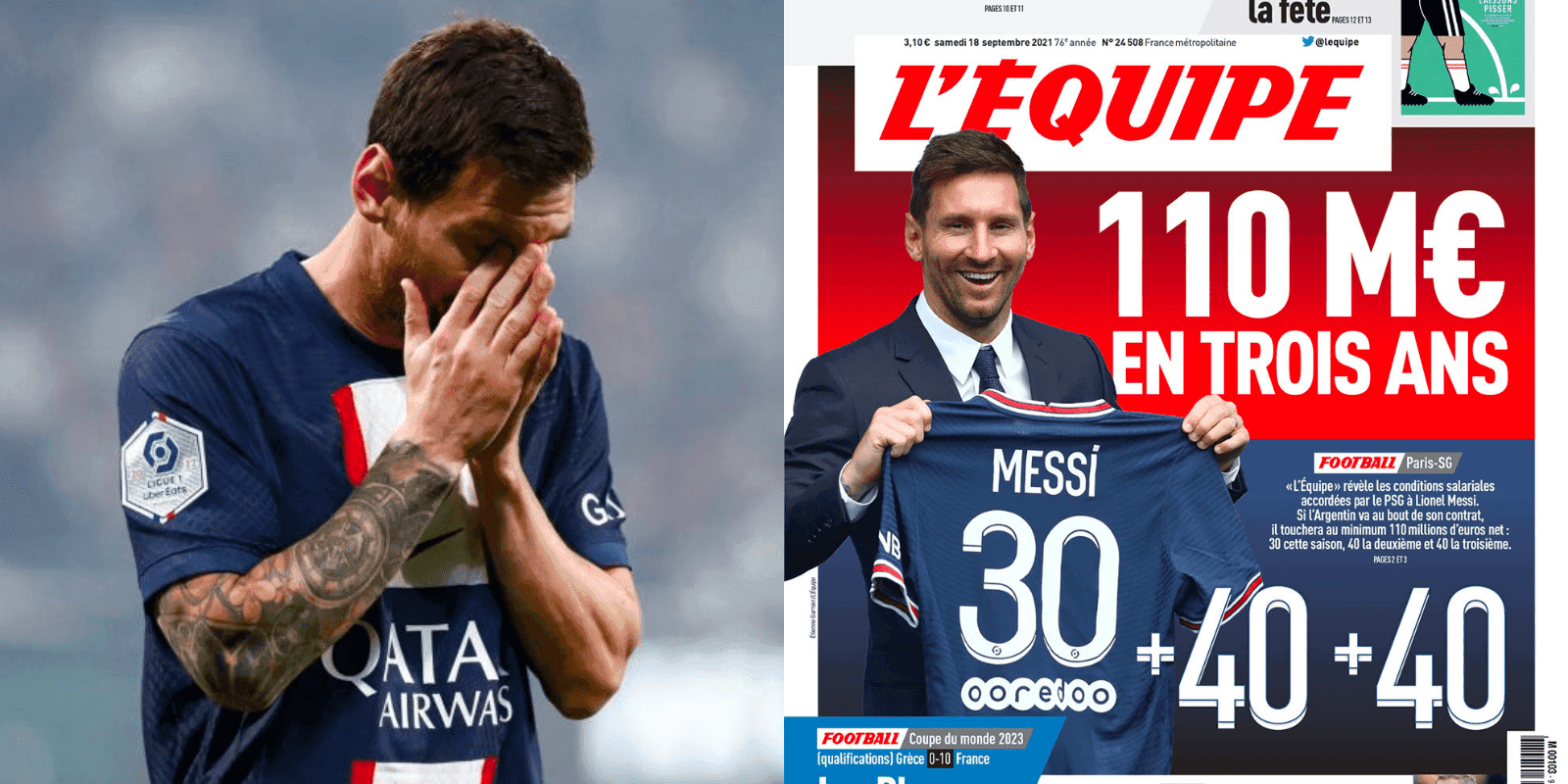 El periódico francés resaltó el papel que cumplió Messi en la polémica entre Neymar y Mbappé