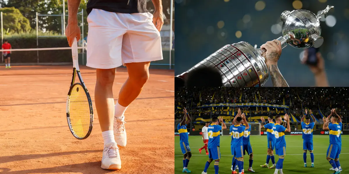 El plantel de Boca en la Bombonera y la Copa Libertadores.