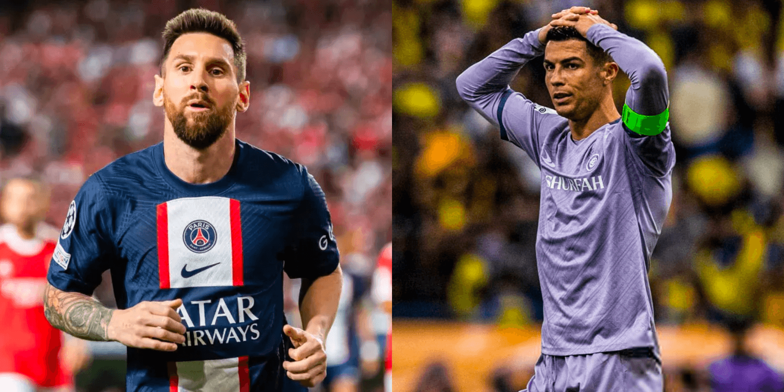 El portugués sufrió su primer tropiezo en Arabia Saudita y los hinchas rivales recordaron su rivalidad con Lionel Messi