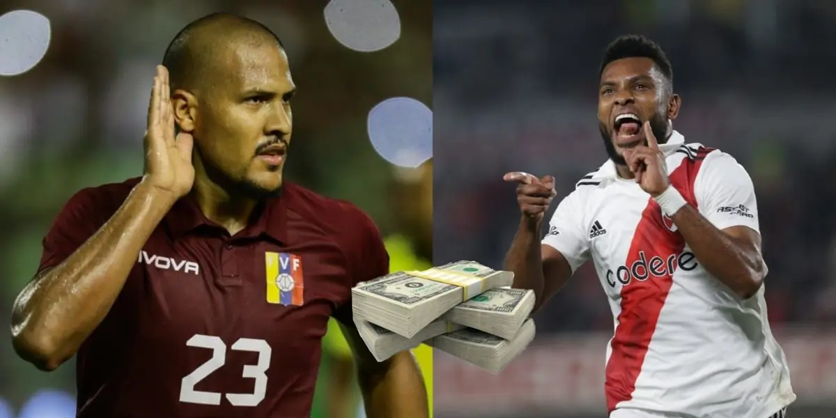 El venezolano está a un paso de ser refuerzo del equipo de Núñez, a quien le abonaría un sueldo distinto al que percibe el colombiano.