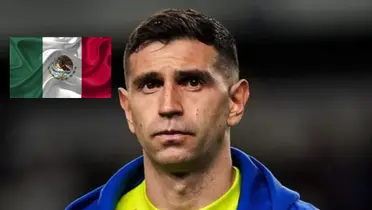 Emiliano Maertínez durrante la previa de un partido (2024).