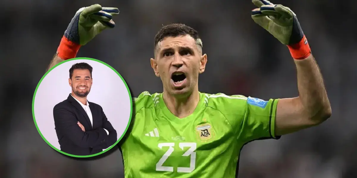 Emiliano Martínez en un partido de la Selección Argentina.