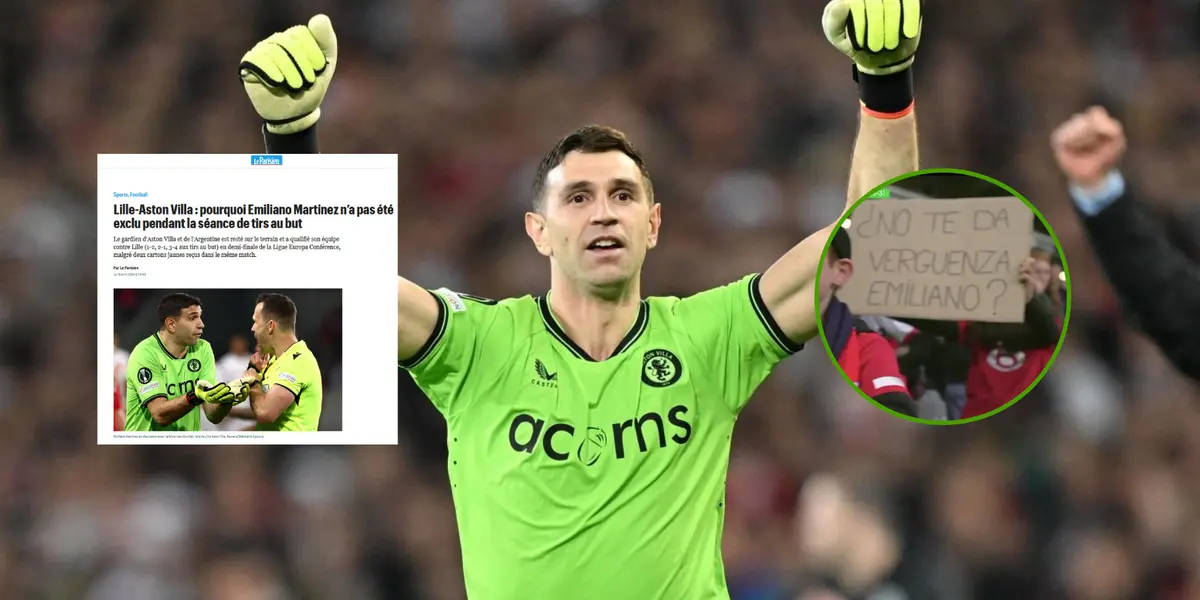 Emiliano Martínez festeja el triunfo contra Lille