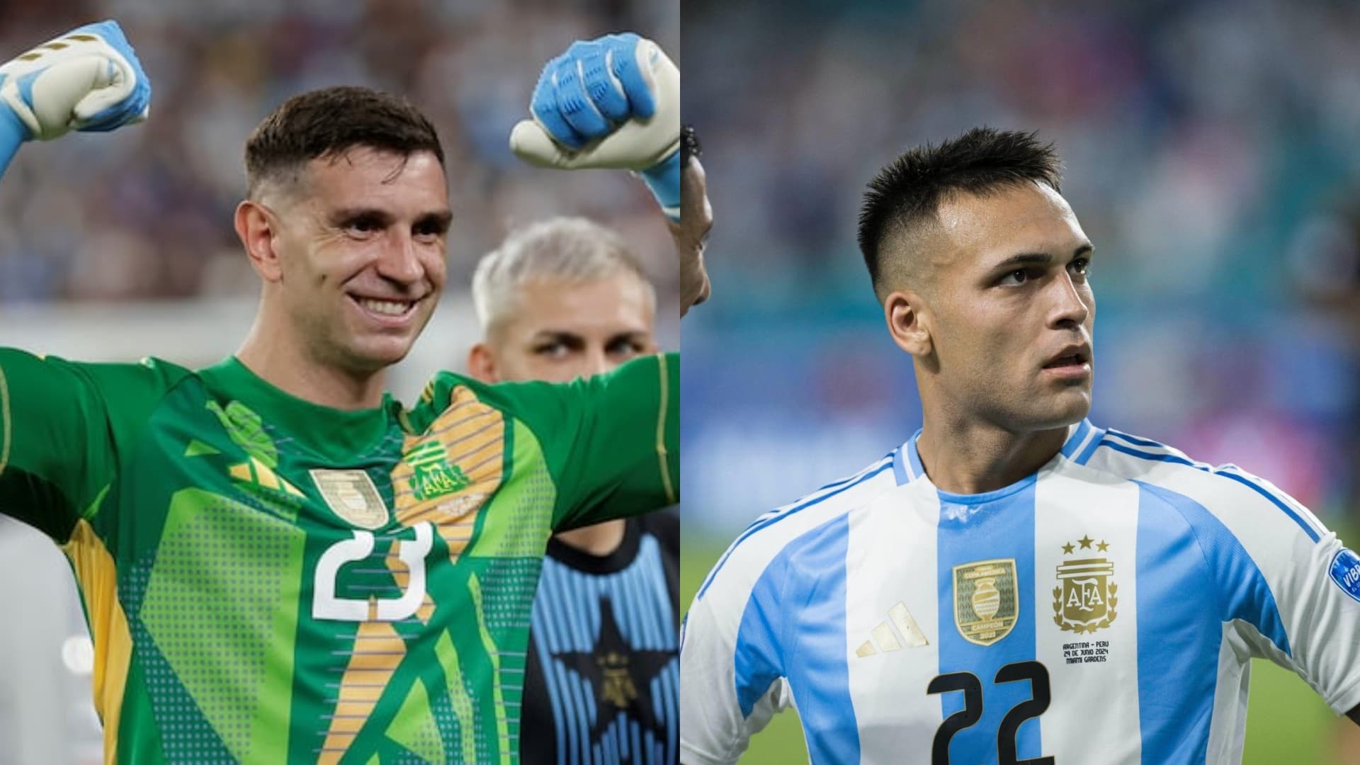 Emiliano Martínez y Lautaro Martínez