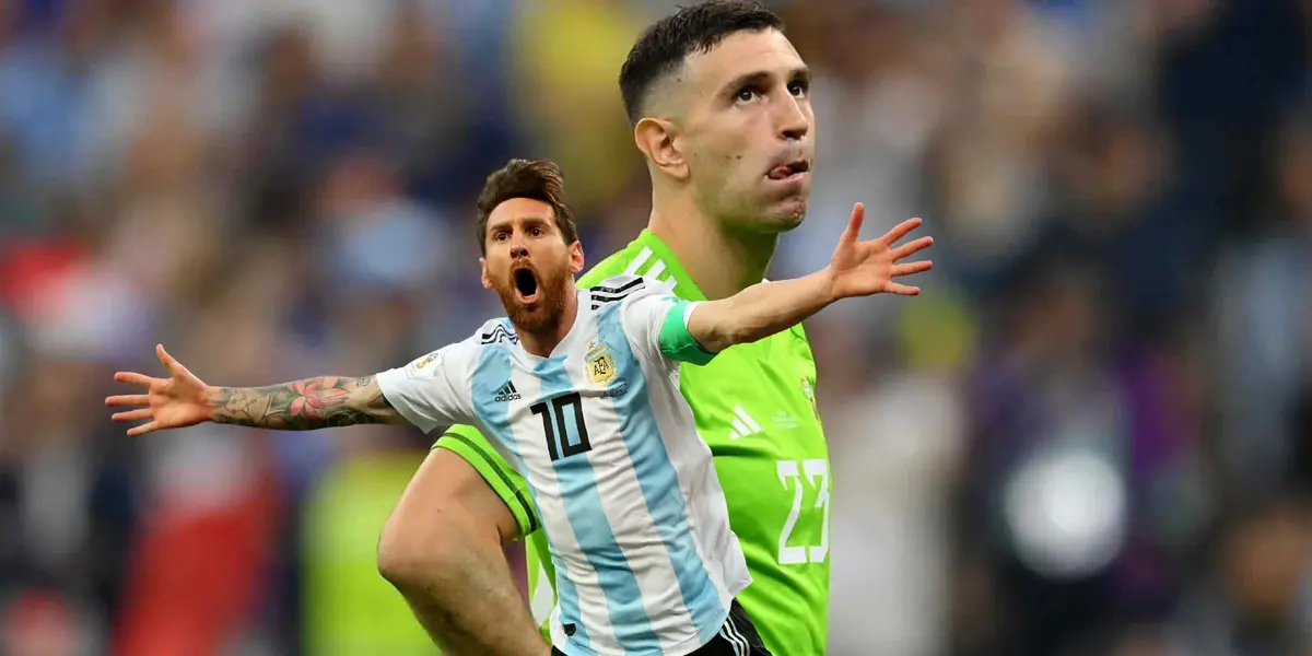 Emiliano Martínez y Lionel Messi en la Selección Argentina