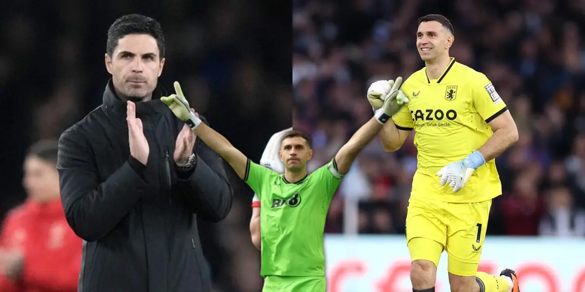 Emiliano Martínez y Mikel Arteta.