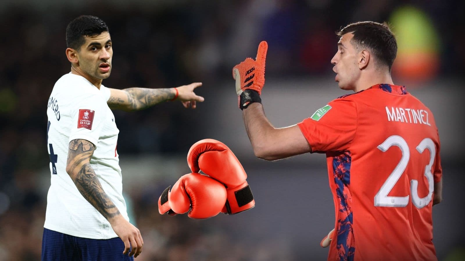 Emiliano reveló que en la final le dijo al defensor que, si hacía algo en particular, lo iba a “cagar a trompadas”.