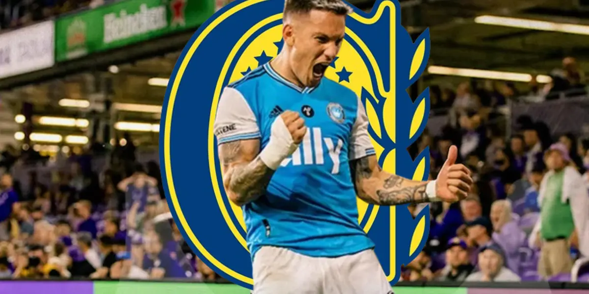 Enzo Copetti grita un gol con el Charlotte FC.