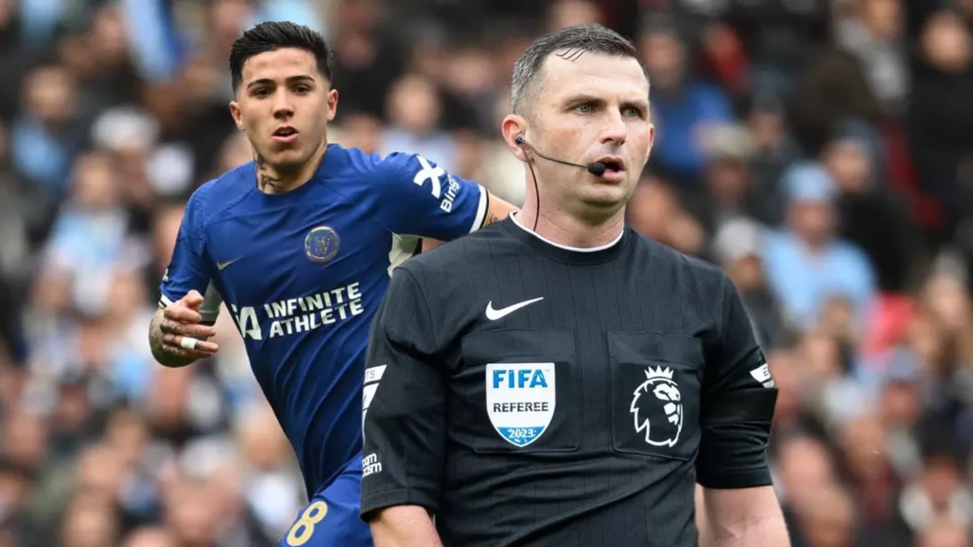 Enzo Fernández durante la semifinal de FA Cup con la camiseta del Chelsea
