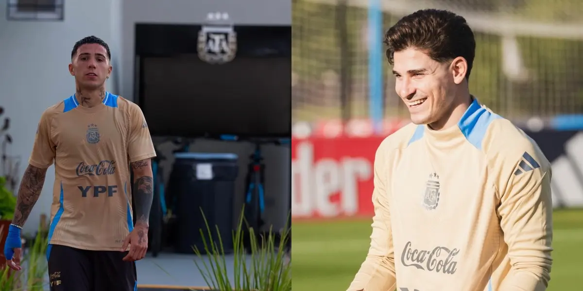 Enzo Fernández y Julián Álvarez