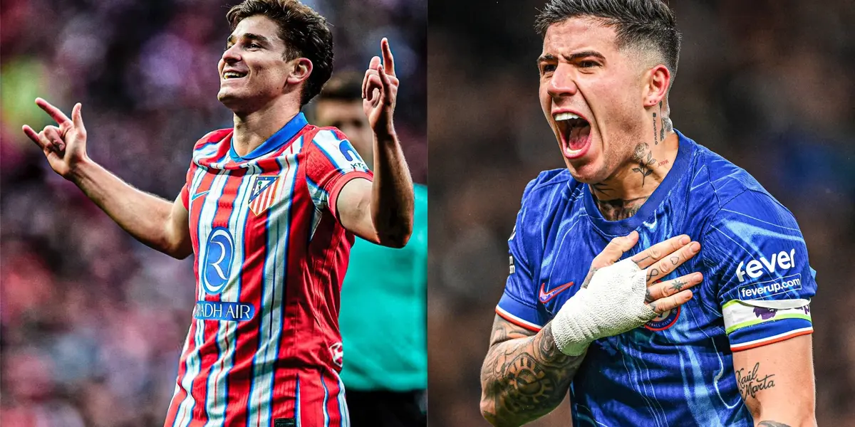 Enzo Fernández y Julián Álvarez