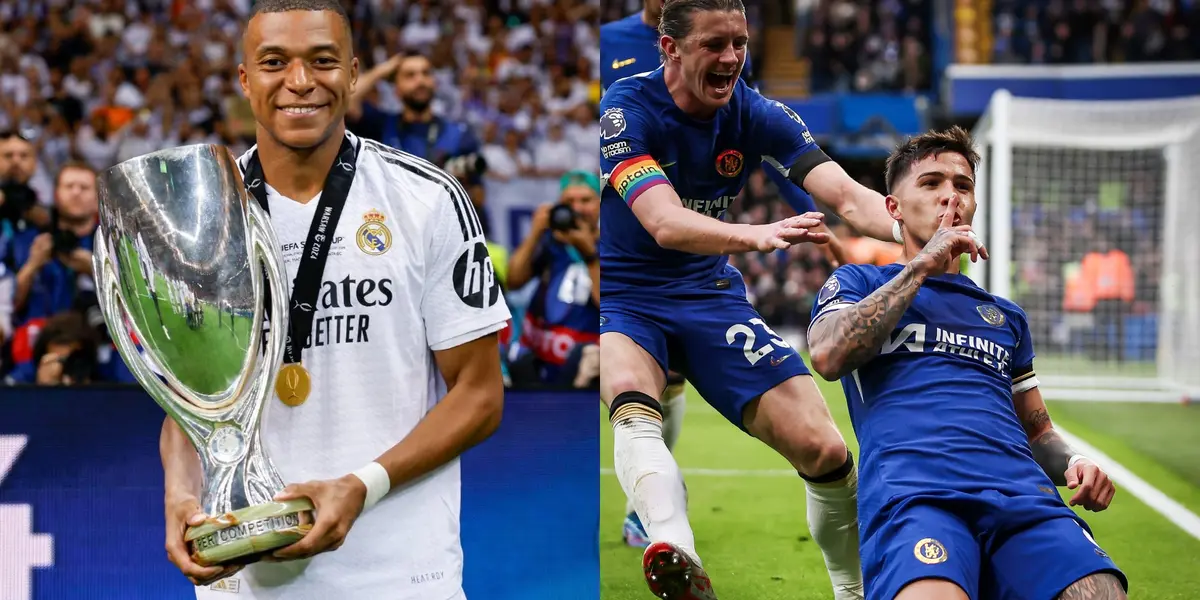 Enzo Fernández y Kylian Mbappé