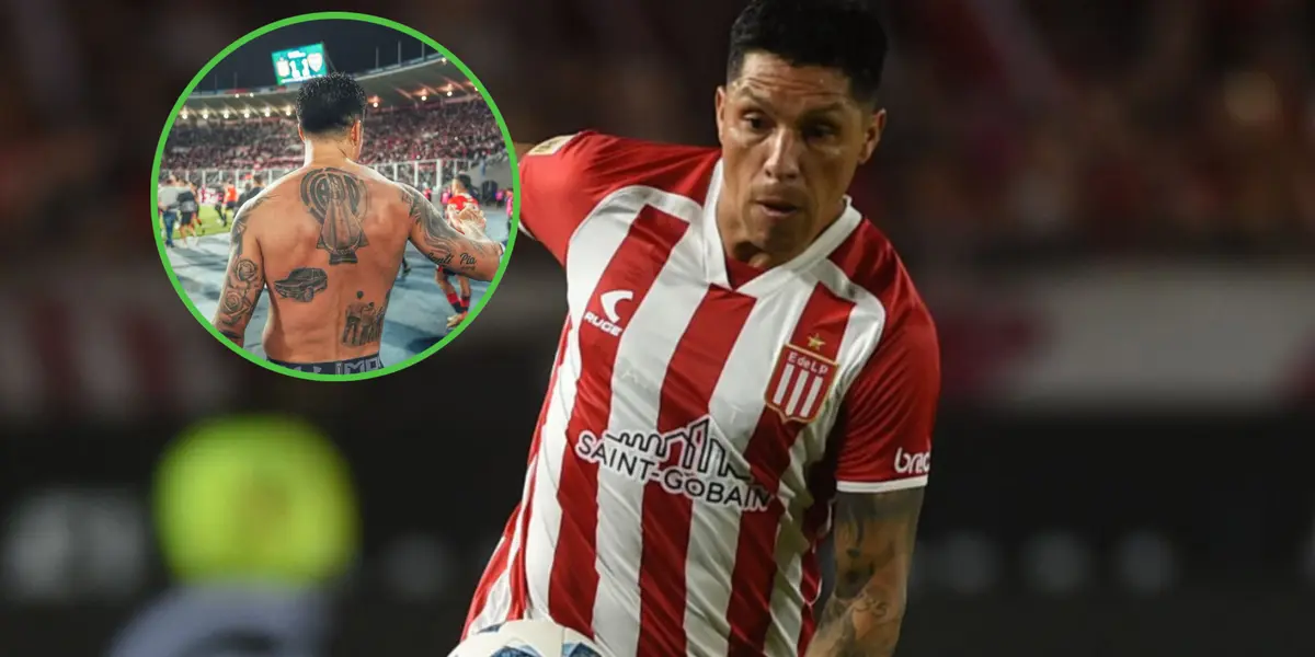 Enzo Pérez con la camiseta de Estudiantes de La Plata.