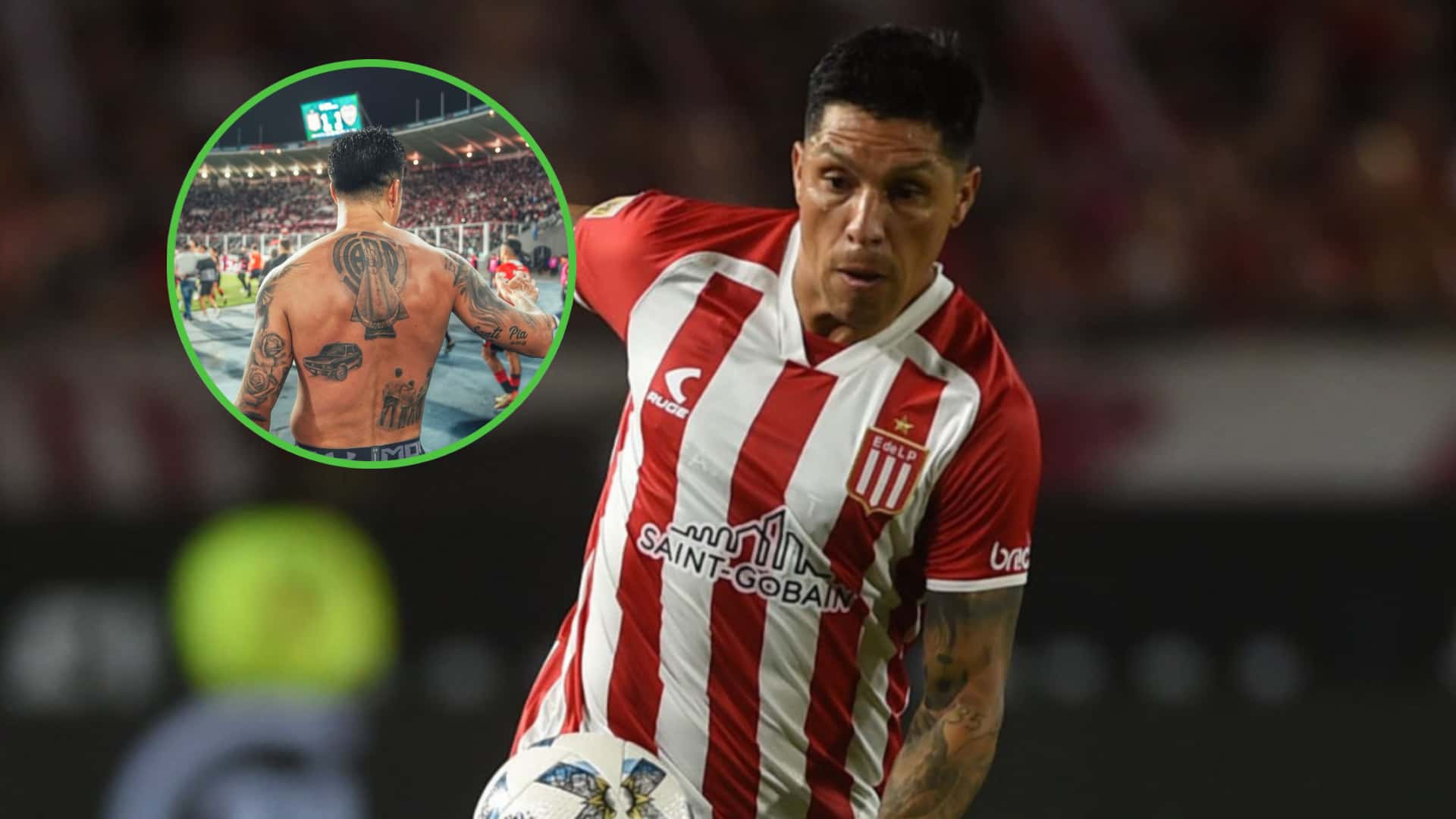 Enzo Pérez con la camiseta de Estudiantes de La Plata.