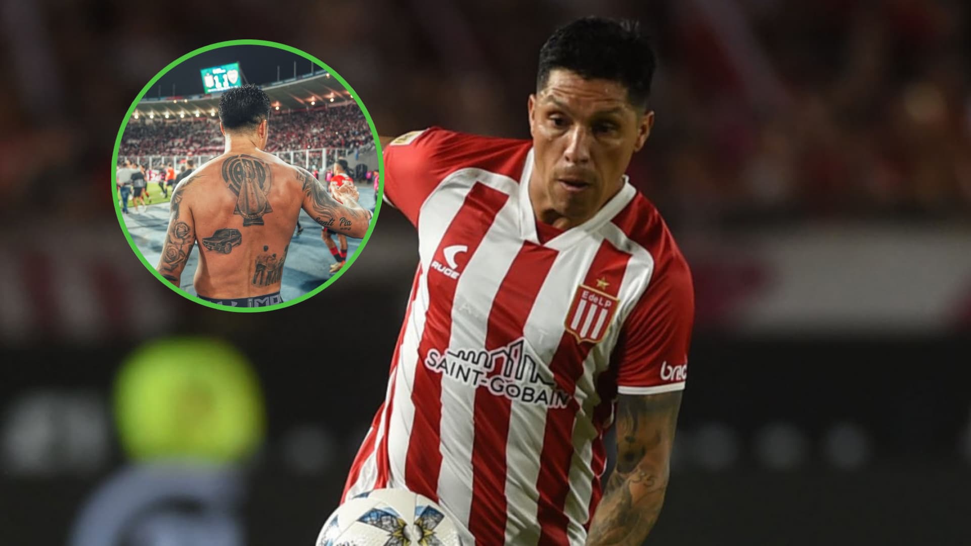 Enzo Pérez con la camiseta de Estudiantes de La Plata.