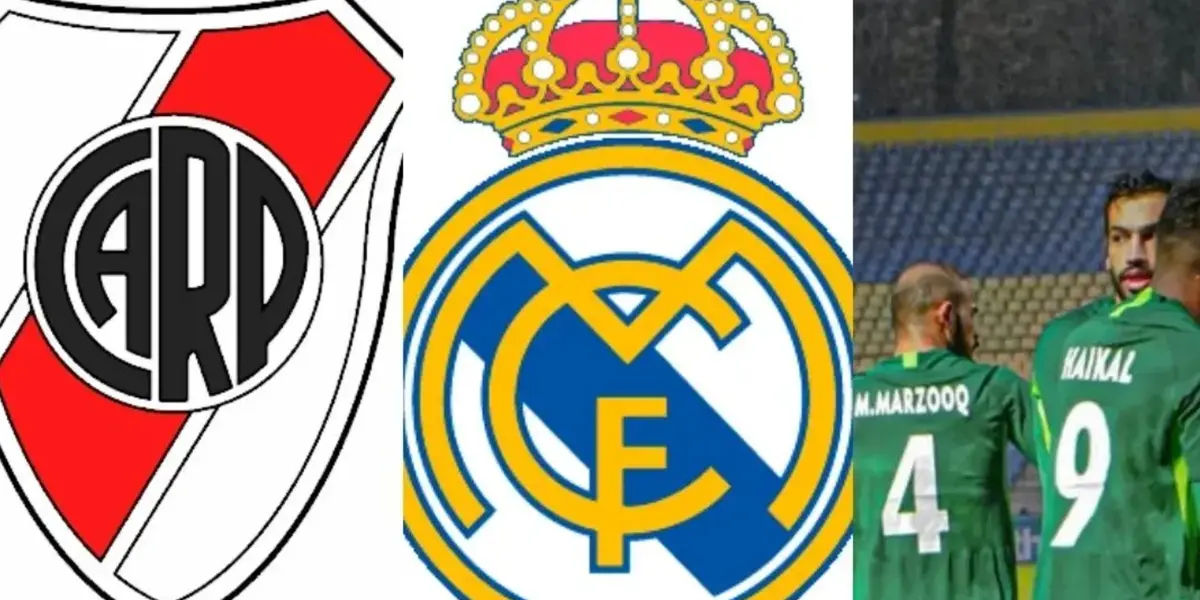 Escudos de River y Real Madrid