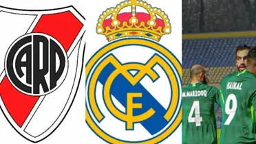 Escudos de River y Real Madrid