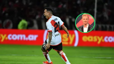 Esequiel Barco festejando en River