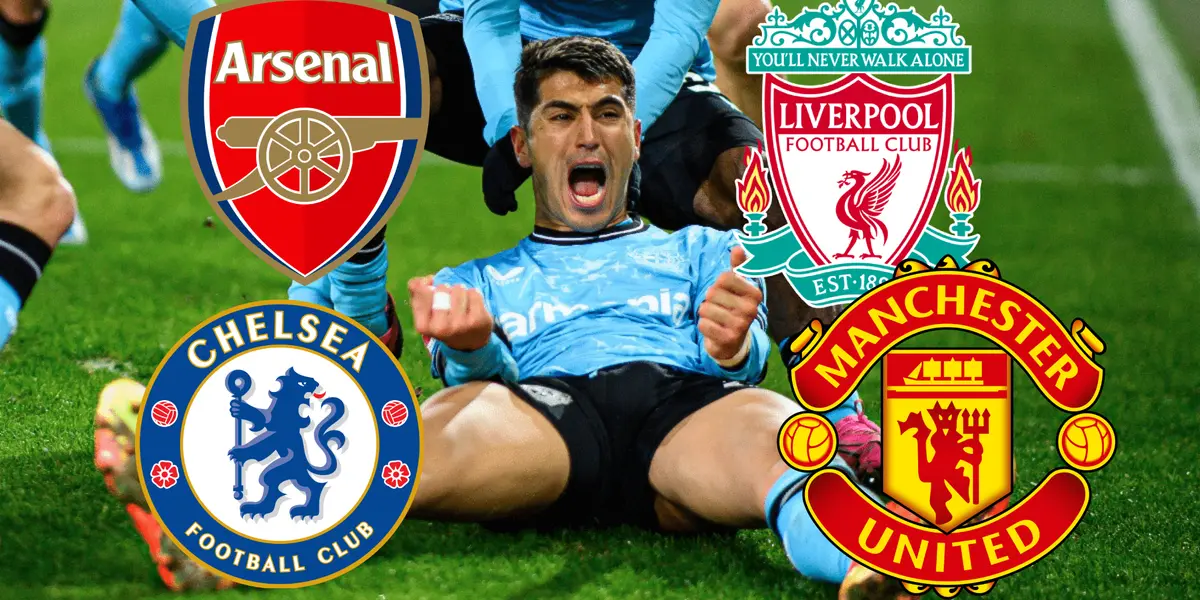 Exequiel Palacios es seguido por un gigante de Inglaterra