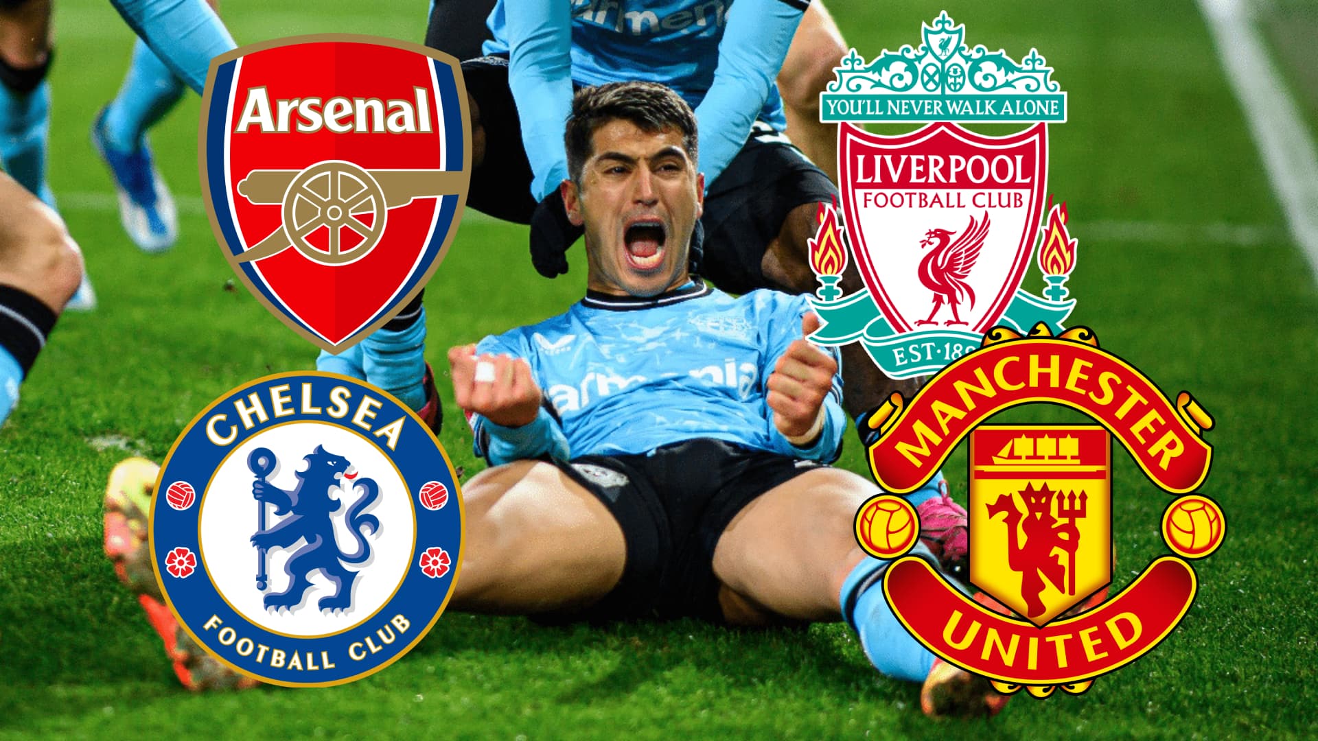 Exequiel Palacios es seguido por un gigante de Inglaterra