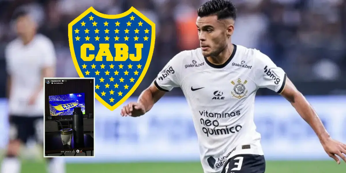 Fausto Vera con la camiseta del Corinthians, durante un partido del 2024.