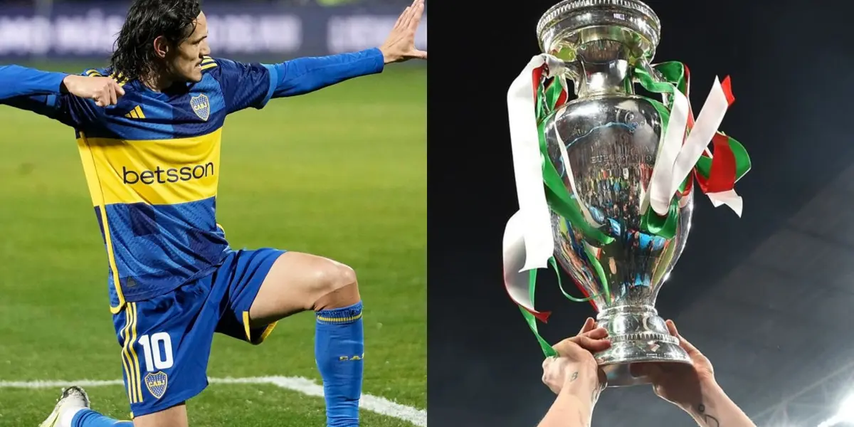 Festejo de Edinson Cavani en Boca Juniors.