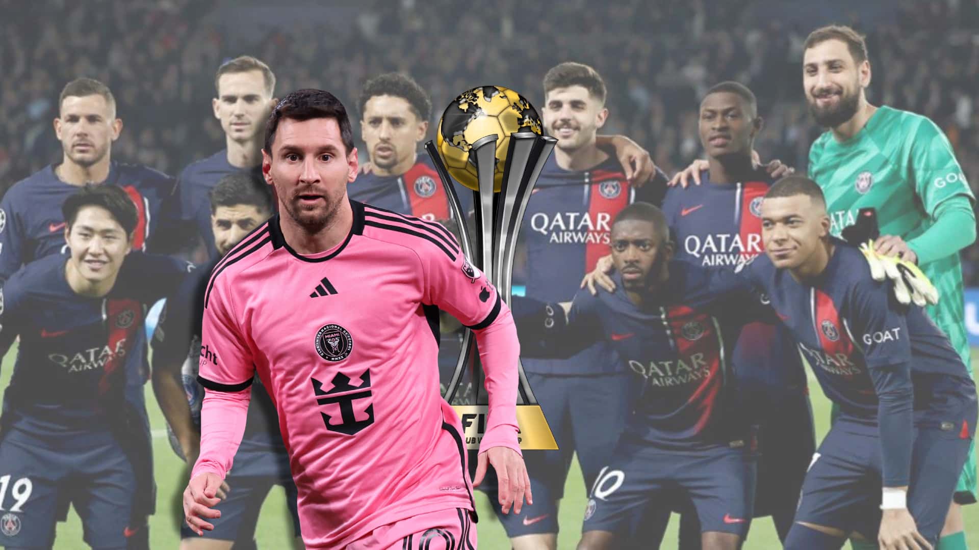 Formación del PSG y Lionel Messi con la camiseta del Inter Miami