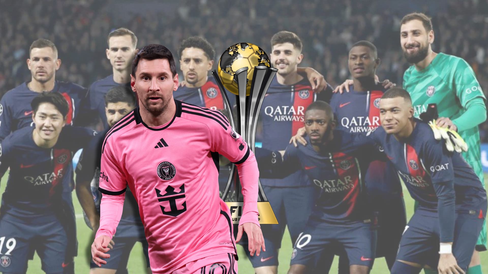 Formación del PSG y Lionel Messi con la camiseta del Inter Miami