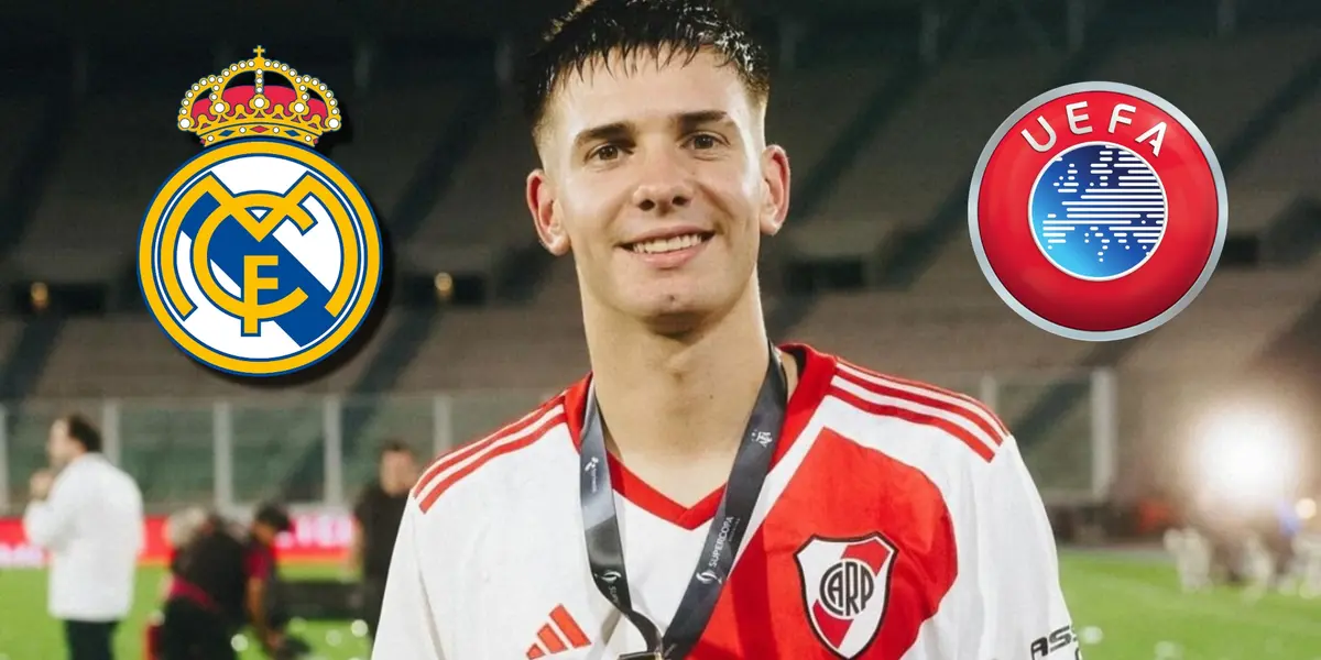 Franco Mastantuno con la medalla de campeón con River.