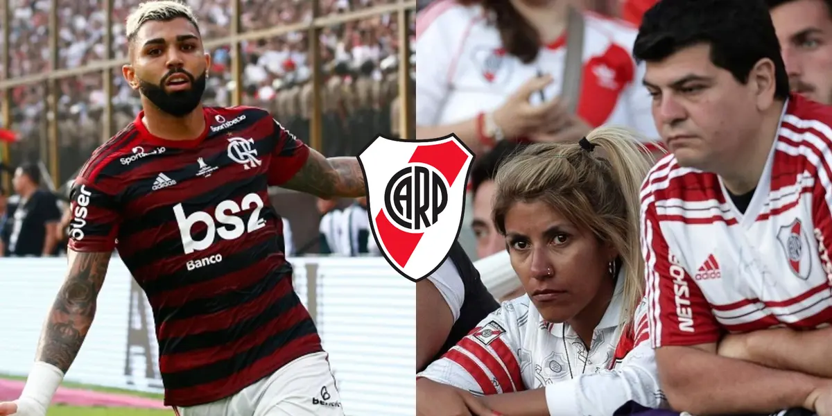 Gabriel Barbosa festeja uno de sus goles en la final de Libertadores ante River en 2019.