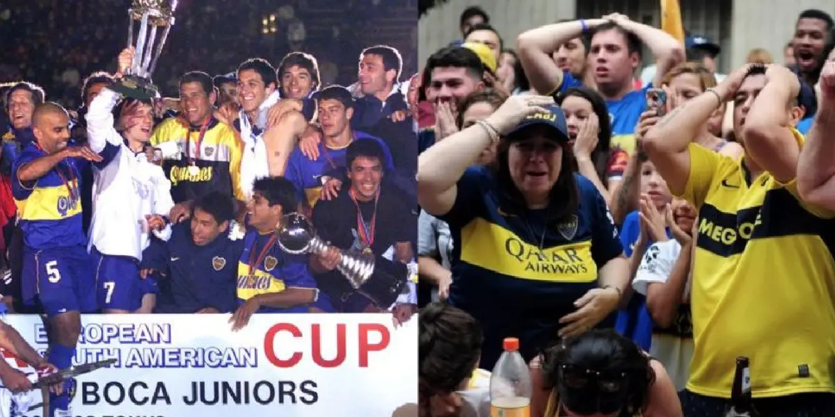 Ganó todo con Boca Juniors y ahora salió con los tapones de punta contra los jugadores del Xeneize.