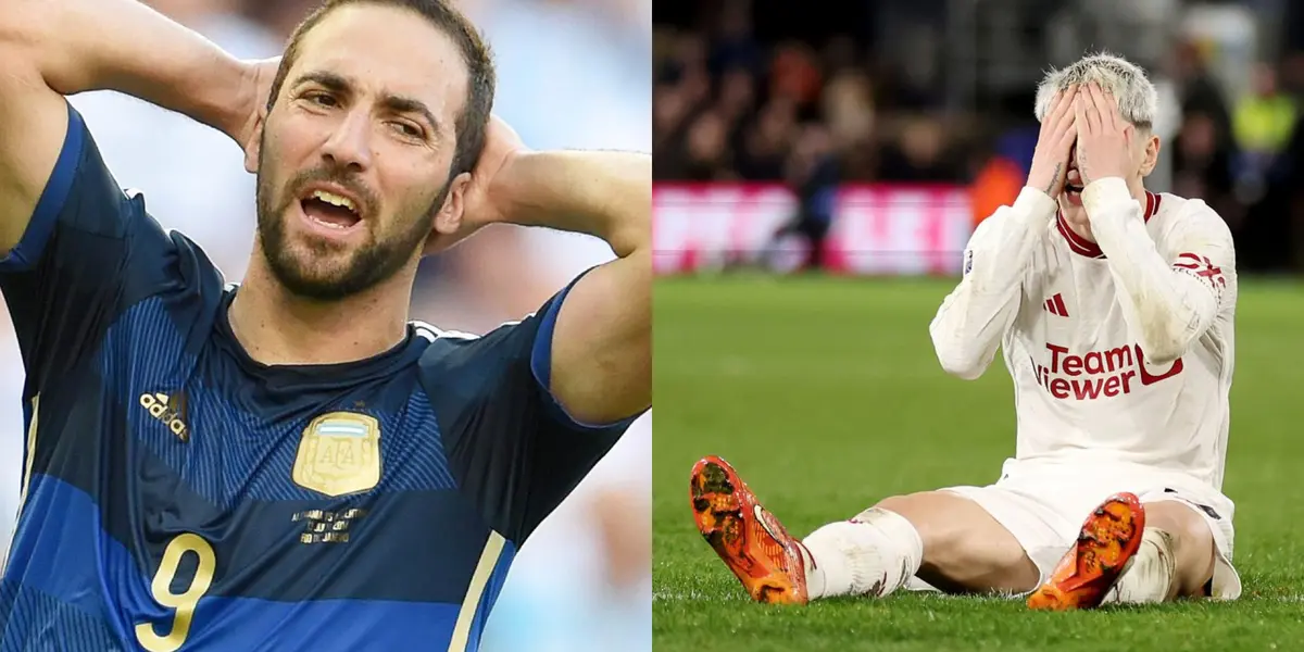 Garnacho fue comparado con Higuaín