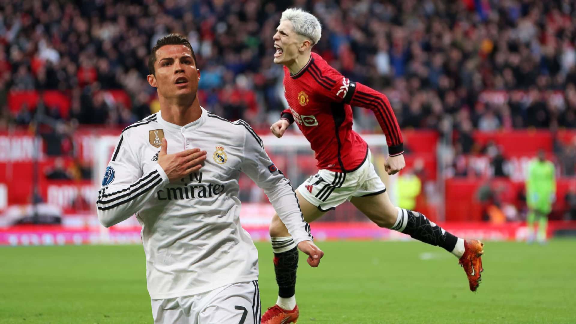 Garnacho imitó un festejo de Cristiano Ronaldo