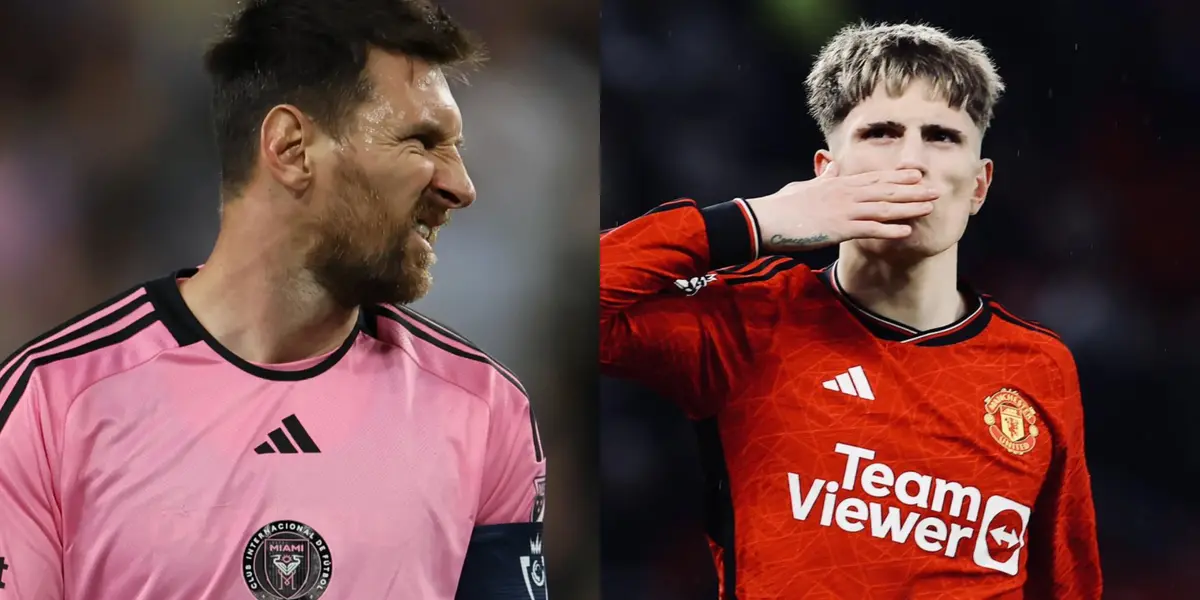 Garnacho le dio un golpe bajo involuntario a Lionel Messi