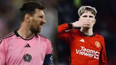 Garnacho le dio un golpe bajo involuntario a Lionel Messi