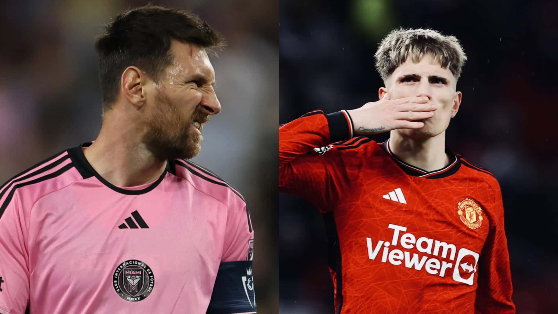 Garnacho le dio un golpe bajo involuntario a Lionel Messi