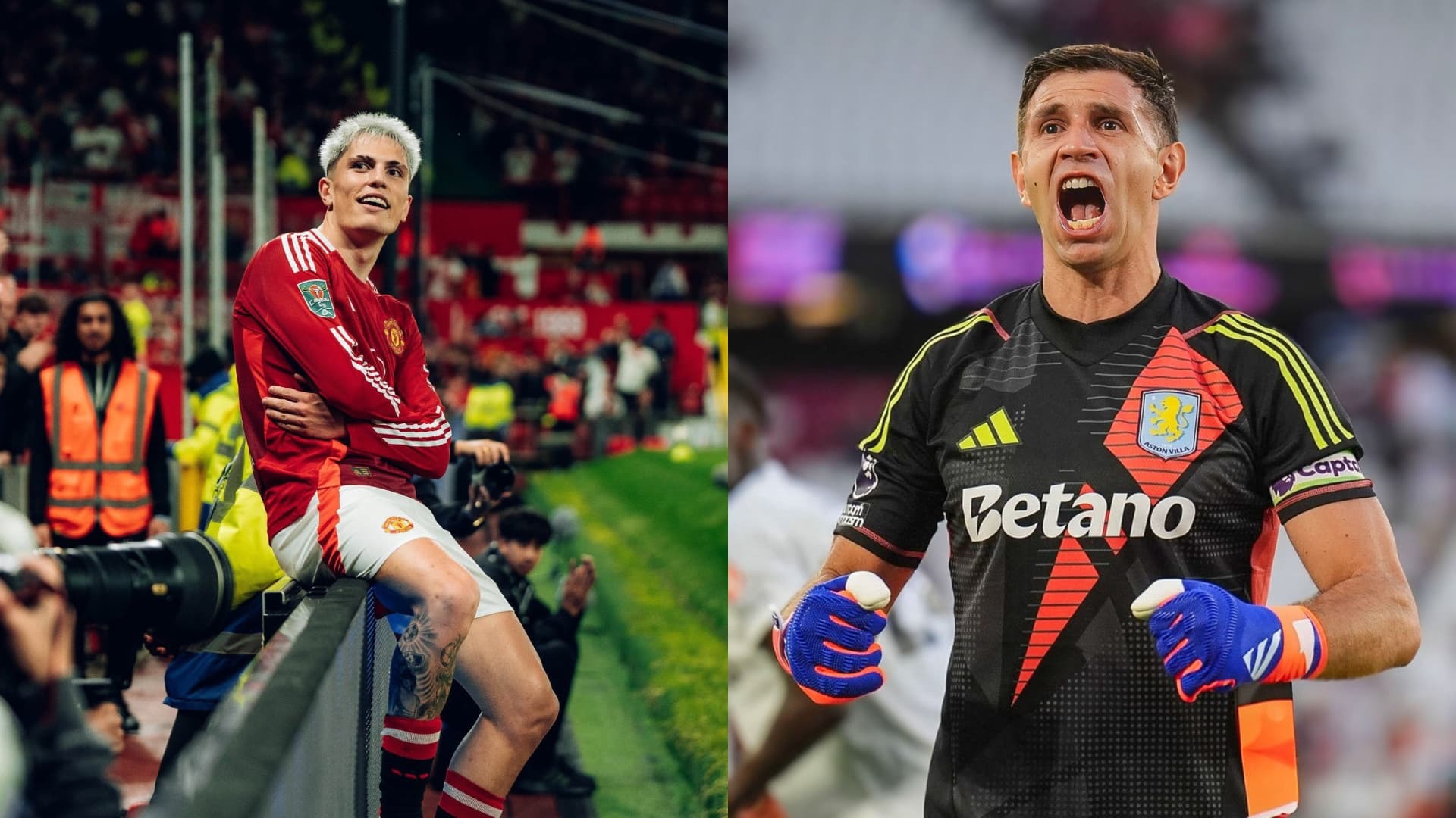 Garnacho y Dibu Martínez