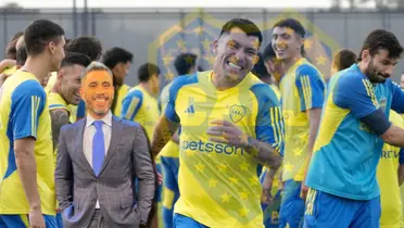 Gary Medel sonríe entrenando con Boca.