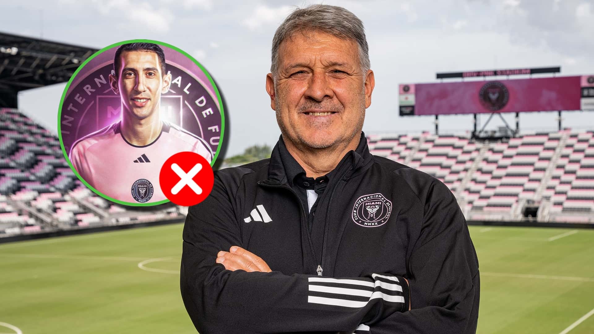 Gerardo Martino cruzado de brazos en Miami.