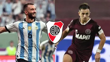 Germán Pezzella y Felipe Peña jugando con Argentina y Lanús, respectivamente.